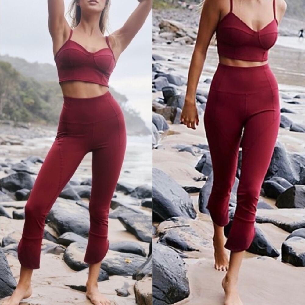 Free People Movement High-Rise Cropped Meant To Be Leggings Tulip Hem Size XS